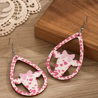 1 Pair Vintage Style Western Cowboy Style Cattle Wood Ear Hook sku image 2