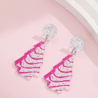 1 Pair Cute Christmas Tree Old Man's Head Arylic Drop Earrings main image 5