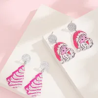 1 Pair Cute Christmas Tree Old Man's Head Arylic Drop Earrings main image 4