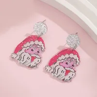 1 Pair Cute Christmas Tree Old Man's Head Arylic Drop Earrings main image 2