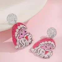 1 Pair Cute Christmas Tree Old Man's Head Arylic Drop Earrings main image 3