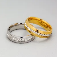 Wholesale Jewelry Geometric 201 Stainless Steel Rhinestone Gold Plated main image 6