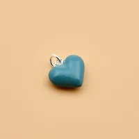 Elegant Sweet Heart Shape Sterling Silver Charms sku image 1