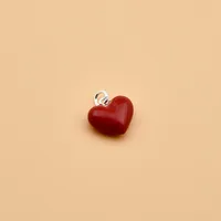 Elegant Sweet Heart Shape Sterling Silver Charms sku image 4