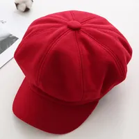 Women's Retro Solid Color Flat Eaves Beret Hat main image 5