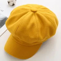 Women's Retro Solid Color Flat Eaves Beret Hat sku image 6