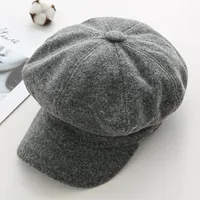 Women's Retro Solid Color Flat Eaves Beret Hat sku image 8