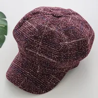 Women's Retro Solid Color Flat Eaves Beret Hat sku image 17