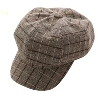 Women's Retro Solid Color Flat Eaves Beret Hat sku image 13