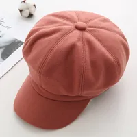 Women's Retro Solid Color Flat Eaves Beret Hat main image 4