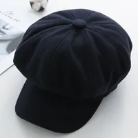 Women's Retro Solid Color Flat Eaves Beret Hat sku image 12