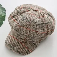 Women's Retro Solid Color Flat Eaves Beret Hat sku image 18