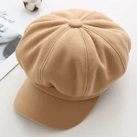 Women's Retro Solid Color Flat Eaves Beret Hat sku image 7
