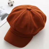 Women's Retro Solid Color Flat Eaves Beret Hat sku image 10