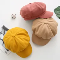 Women's Retro Solid Color Flat Eaves Beret Hat main image 1