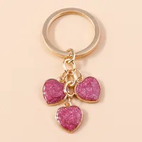 Cute Heart Shape Metal Women's Bag Pendant Keychain sku image 5
