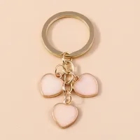 Cute Heart Shape Metal Women's Bag Pendant Keychain sku image 1