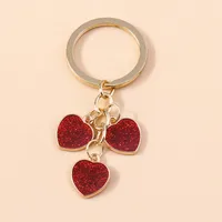 Cute Heart Shape Metal Women's Bag Pendant Keychain sku image 2