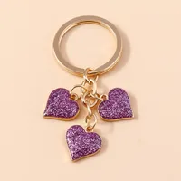 Cute Heart Shape Metal Women's Bag Pendant Keychain sku image 12
