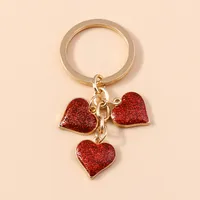 Cute Heart Shape Metal Women's Bag Pendant Keychain sku image 9