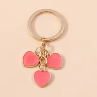 Cute Heart Shape Metal Women's Bag Pendant Keychain sku image 7