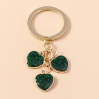 Cute Heart Shape Metal Women's Bag Pendant Keychain sku image 4