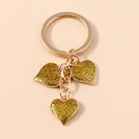 Cute Heart Shape Metal Women's Bag Pendant Keychain sku image 10
