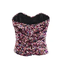 Banquet Party Women's Sexy Solid Color Polyester Sequins Skirt Sets Skirt Sets main image 5