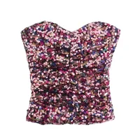 Banquet Party Women's Sexy Solid Color Polyester Sequins Skirt Sets Skirt Sets main image 2