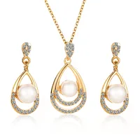 Nihaowholesale Fashion Geometric Diamond Necklace Earrings Ring Combination Set Wholesale Jewelry sku image 14