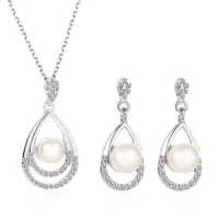 Nihaowholesale Fashion Geometric Diamond Necklace Earrings Ring Combination Set Wholesale Jewelry sku image 15