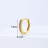 Ear Cartilage Rings & Studs Simple Style Geometric Copper Plating Artificial Gemstones sku image 2