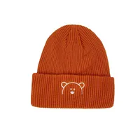 Children Unisex Cute Bear Embroidery Wool Cap main image 2