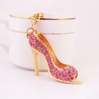 Fashion High Heel Zinc Alloy Plating Inlay Rhinestones Women's Bag Pendant Keychain sku image 2