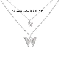 Simple Style Butterfly Alloy Plating Rhinestones Necklace main image 2