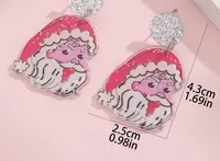 1 Pair Cute Christmas Tree Old Man's Head Arylic Drop Earrings main image 6