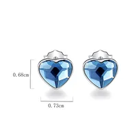1 Pair 925 Sterling Silver Zircon Heart Shape Ear Studs main image 5