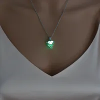Fashion Hot Sale Moon Represents My Heart Luminous Necklace Heart Pendant Wholesale Nihaowholesale sku image 2