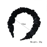 Autumn And Winter Velvet Korean Version Of The New Fold Simple Pure Color Headband main image 1