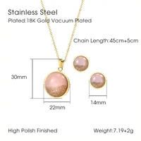 304 Stainless Steel 18K Gold Plated Casual Simple Style Plating Round Earrings Necklace main image 6
