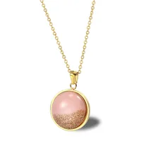 304 Stainless Steel 18K Gold Plated Casual Simple Style Plating Round Earrings Necklace main image 5