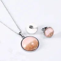 304 Stainless Steel 18K Gold Plated Casual Simple Style Plating Round Earrings Necklace main image 4