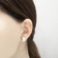 304 Stainless Steel 18K Gold Plated Casual Simple Style Plating Round Earrings Necklace main image 3