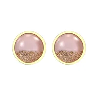 304 Stainless Steel 18K Gold Plated Casual Simple Style Plating Round Earrings Necklace main image 2