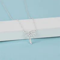 925 Sterling Silver Zircon Cable Chain Inlay Coconut Tree Necklace main image 4