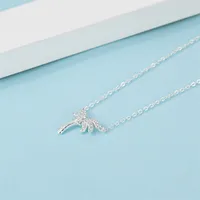 925 Sterling Silver Zircon Cable Chain Inlay Coconut Tree Necklace main image 2