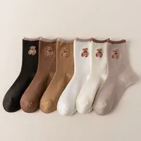 Fashion Mid-tube Autumn And Winter Bear Polyester-cotton Long Socks sku image 1