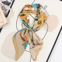 Women's Streetwear Flower Satin Printing Silk Scarf main image 2