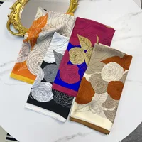 Women's Sweet Pastoral Flower Satin Printing Silk Scarf main image 1