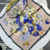 Women's Streetwear Flower Satin Printing Silk Scarf main image 5